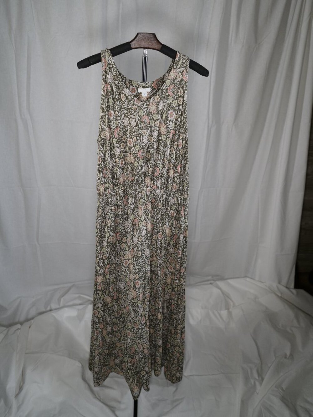 J. Jill Floral Cottagecore Sleeveless Rayon Stretch Maxi Dress M